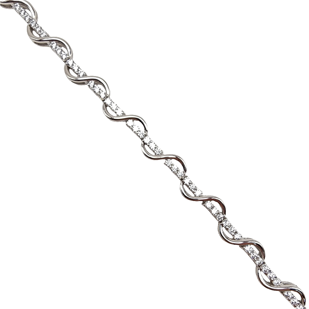 Sterling Silver Infinity Bracelet with CZ