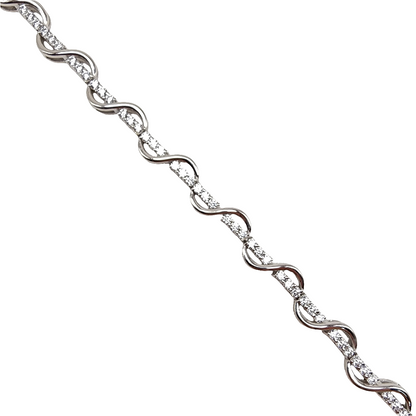 Sterling Silver Infinity Bracelet with CZ