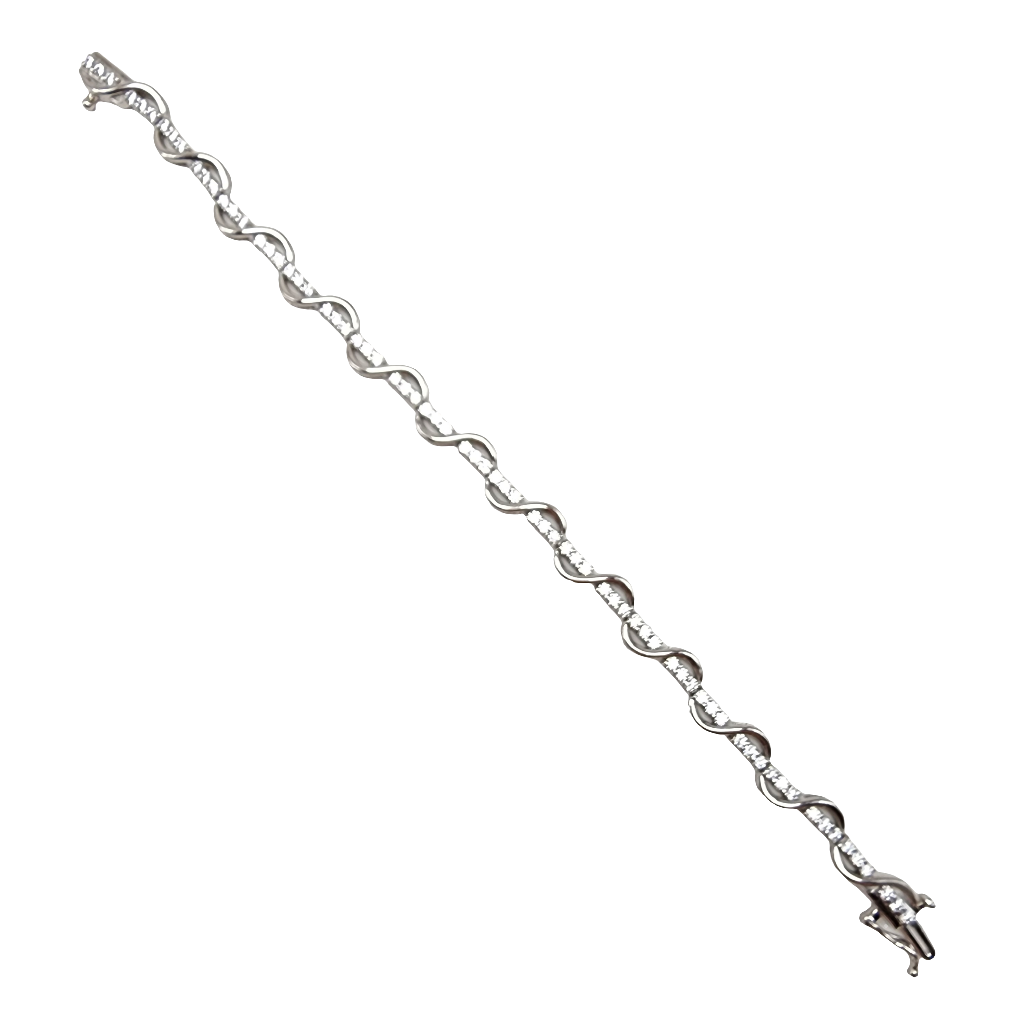 Sterling Silver Infinity Bracelet with CZ