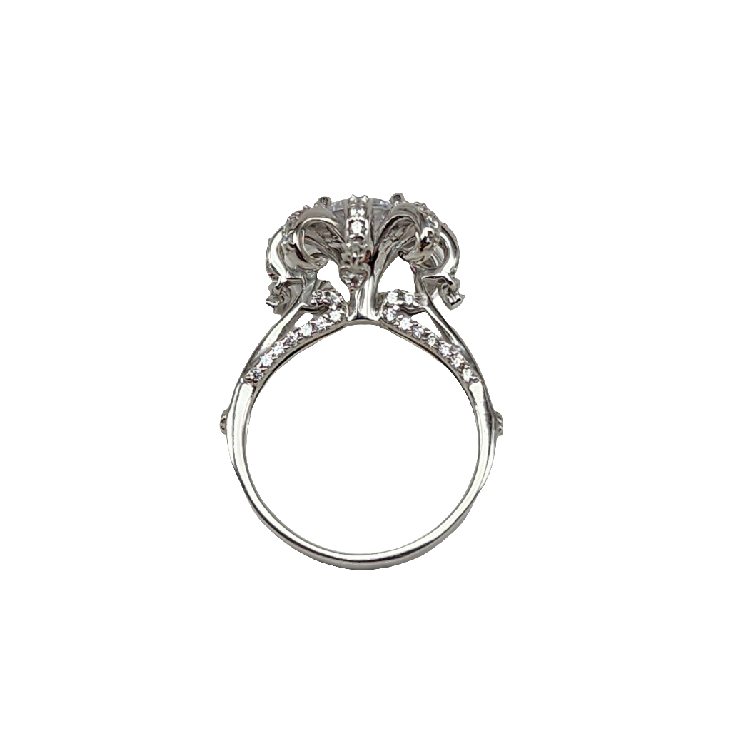 925 Sterling Silver CZ Flower Wedding Band