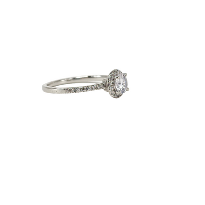 Elegant Halo Cubic Zirconia Diamond Engagement Ring