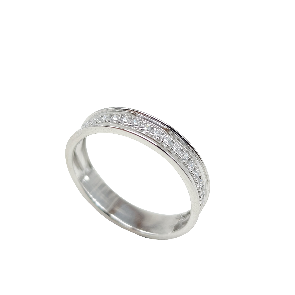 925 Sterling Silver Wedding Band With Cubic Zirconia