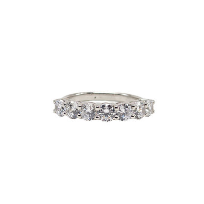 Cubic Zirconia Diamond Band Ring in Sterling Silver