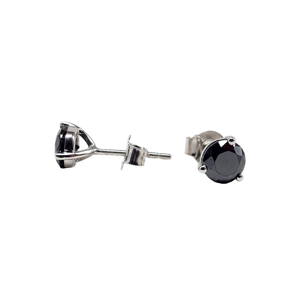 Black Sterling Silver Stud Earring