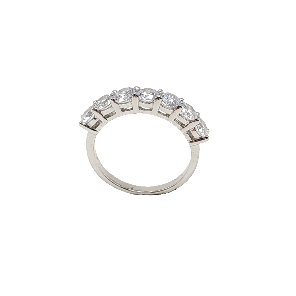 Cubic Zirconia Diamond Band Ring in Sterling Silver