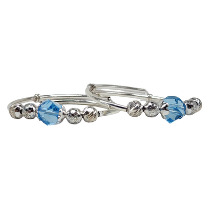 Blue Pearl Sterling Silver Toddler Bangles