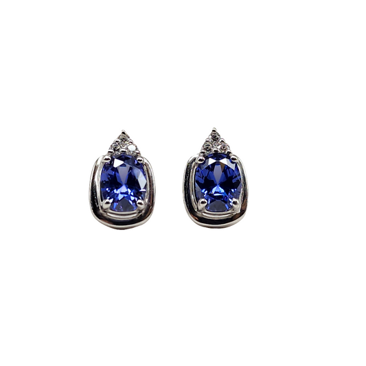 Blue Gem Radiance 925 Sterling Silver Earrings