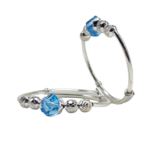 Blue Pearl Sterling Silver Toddler Bangles