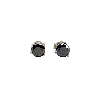 Black Sterling Silver Stud Earring