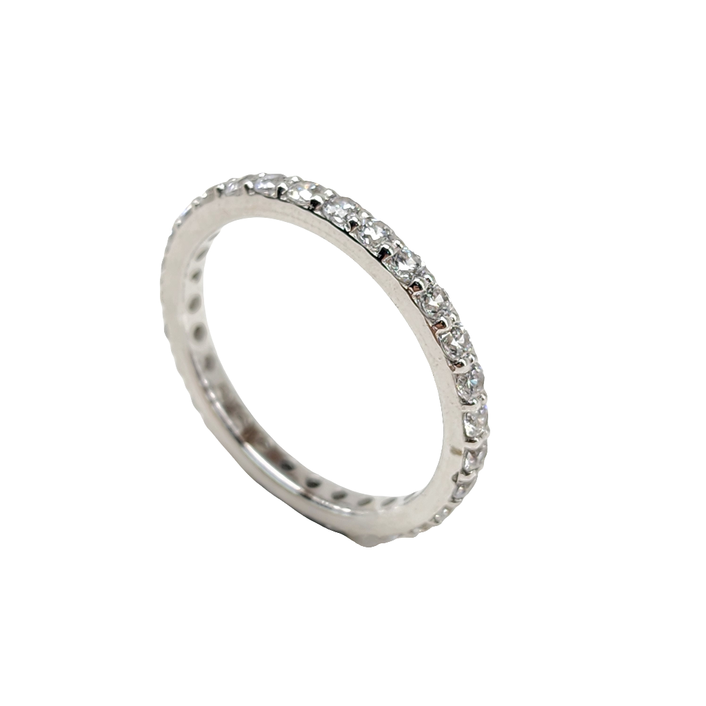 Elegant Cubic Zirconia Diamond Eternity Band Ring