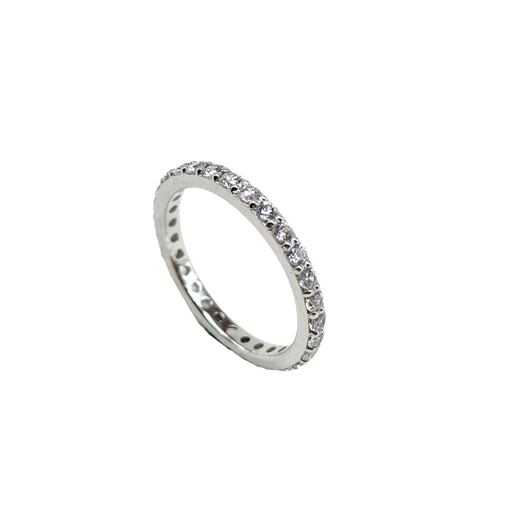 Elegant Cubic Zirconia Diamond Eternity Band Ring