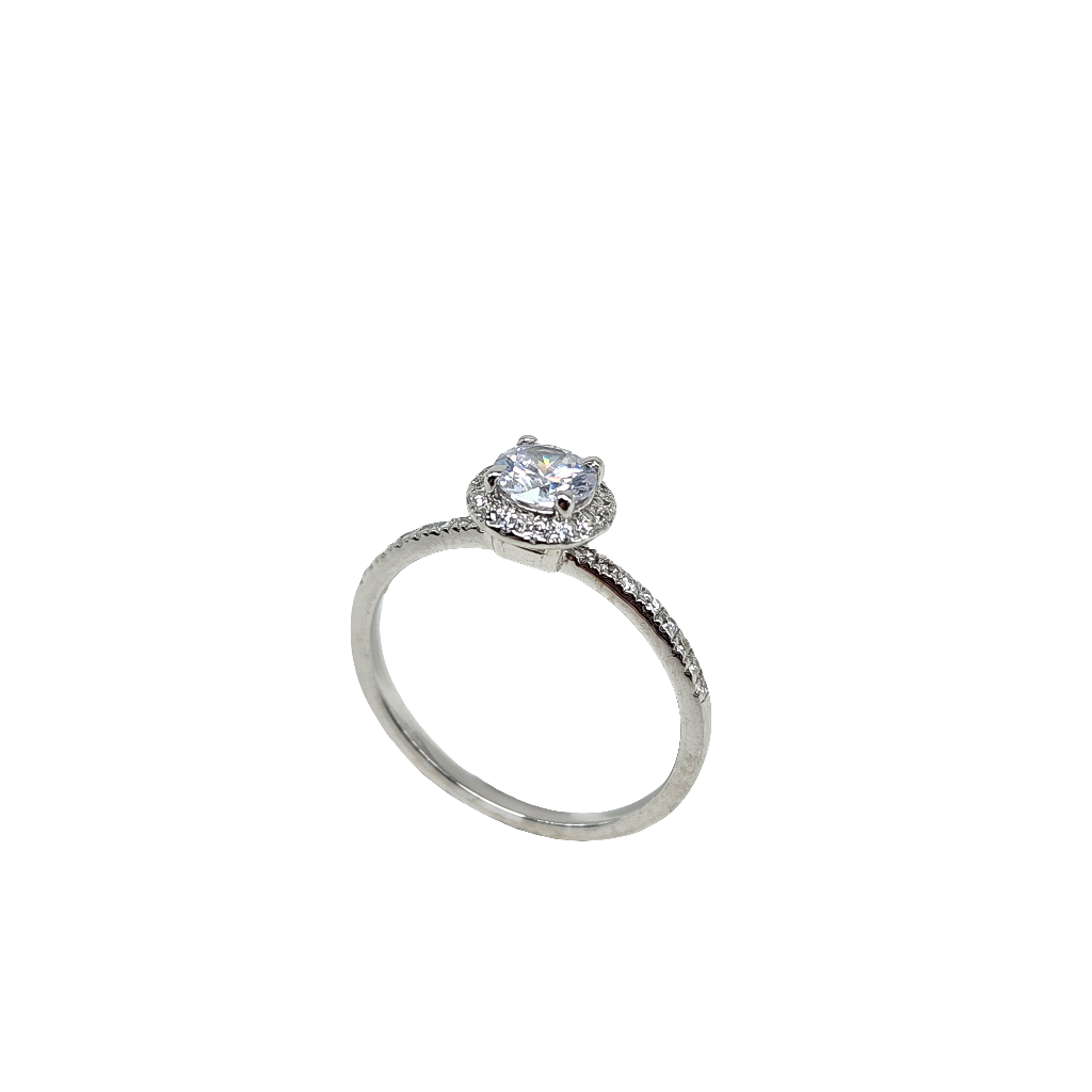 Elegant Halo Cubic Zirconia Diamond Engagement Ring