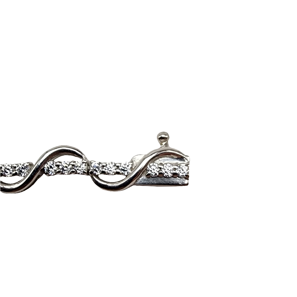 Sterling Silver Infinity Bracelet with CZ