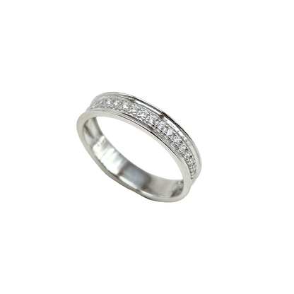 925 Sterling Silver Wedding Band With Cubic Zirconia