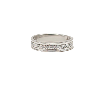 925 Sterling Silver Wedding Band With Cubic Zirconia